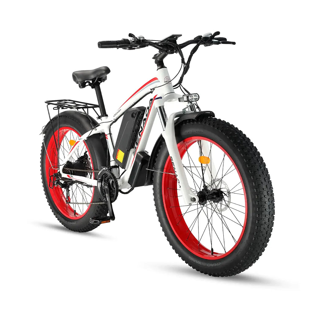 Senada Archon 1000W 48V 17.5Ah All Terrain Fat Tire Electric Mountain Bike White Right Slant