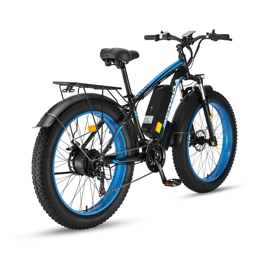 Senada Archon 1000W 48V 17.5Ah All Terrain Fat Tire Electric Mountain Bike Blue Rear