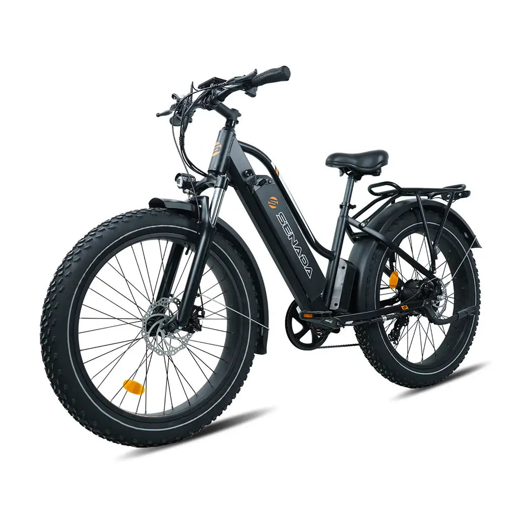Senada Herald 1000W 48V 15Ah All Terrain Fat Tire Electric Mountain Bike Black Left Slant