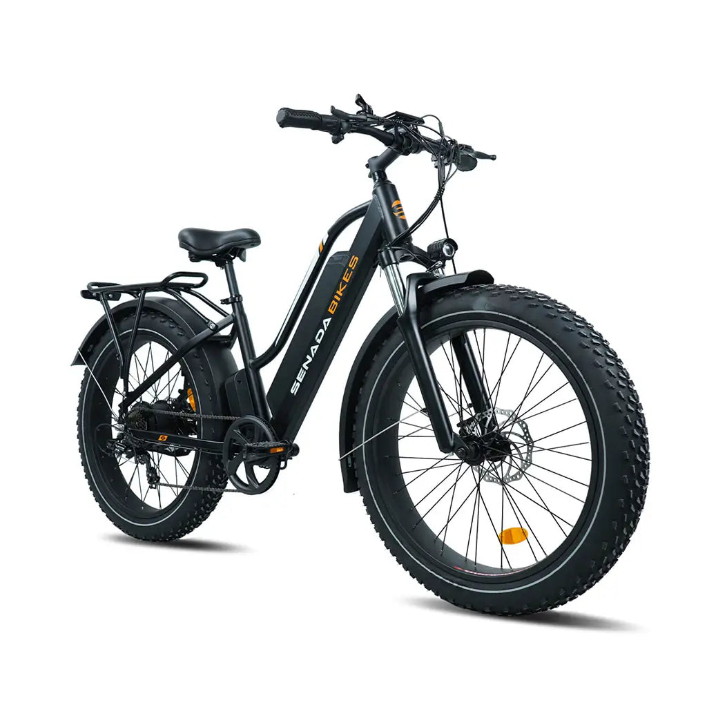 Senada Herald 1000W 48V 15Ah All Terrain Fat Tire Electric Mountain Bike Black Right Slant