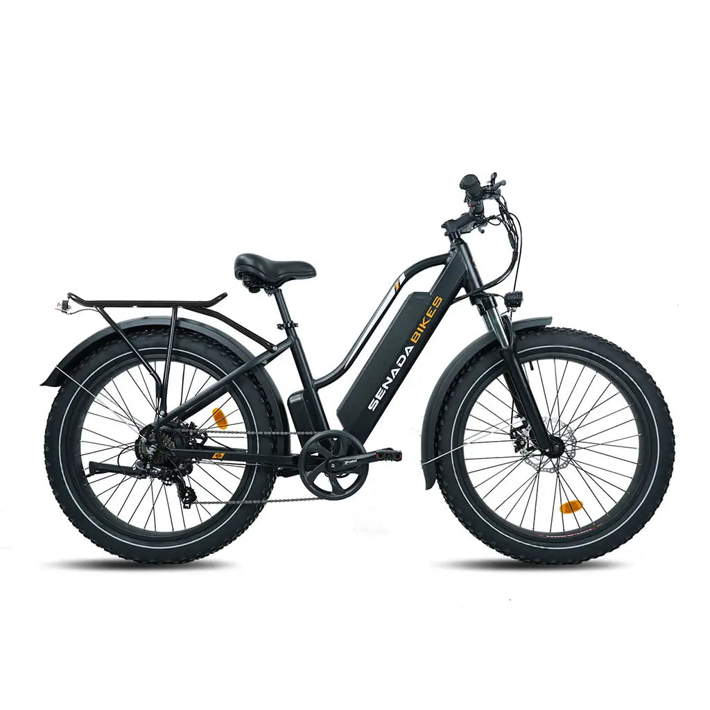 Senada Herald 1000W 48V 15Ah All Terrain Fat Tire Electric Mountain Bike Black Right Side