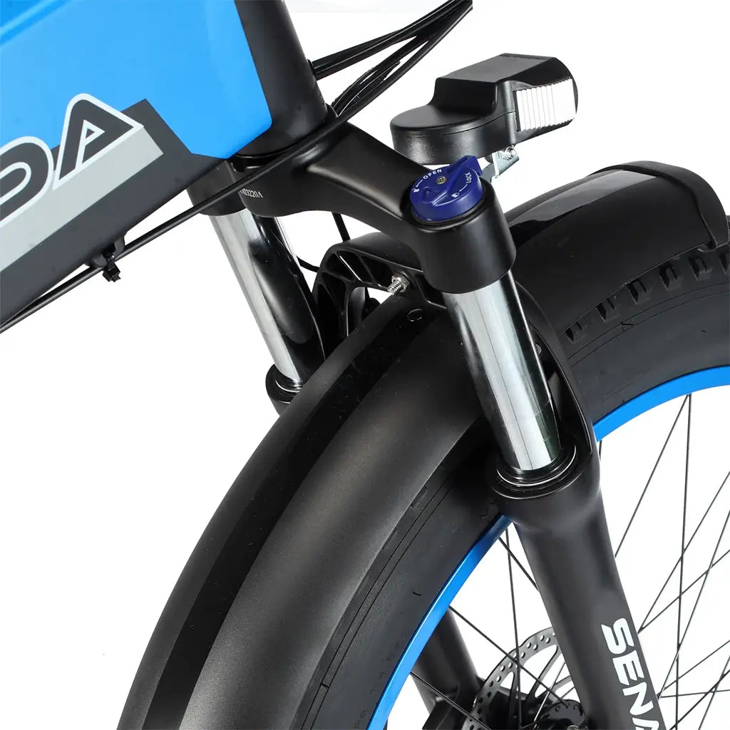 Senada Roamer 1000W 48V 14Ah All Terrain Fat Tire Electric Folding Bike Front Suspension Fork