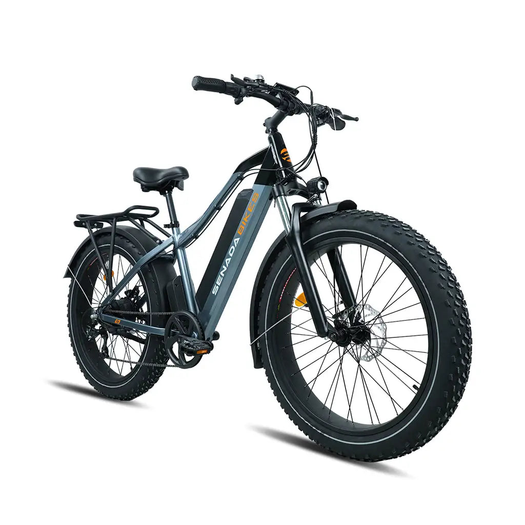 Senada Saber 1000W 48V 15Ah All Terrain Fat Tire Electric Mountain Bike Gray Right Slant