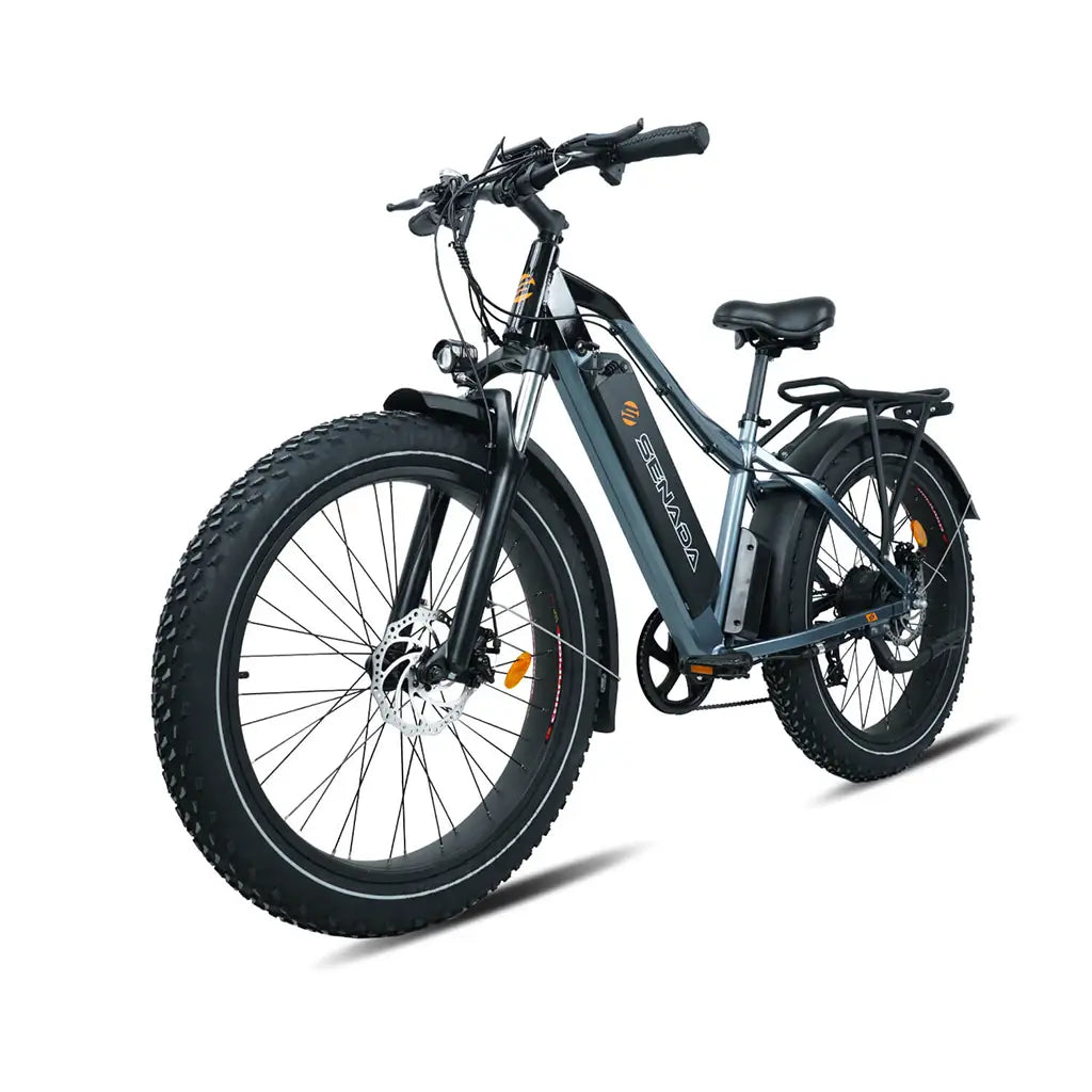 Senada Saber 1000W 48V 15Ah All Terrain Fat Tire Electric Mountain Bike Gray Left Slant