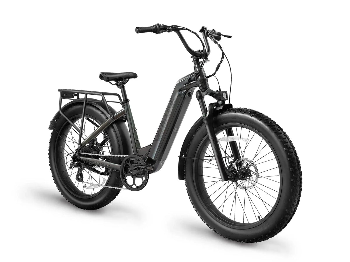 Fat Tire Velowave Ranger Silver Electric Bike With Rack