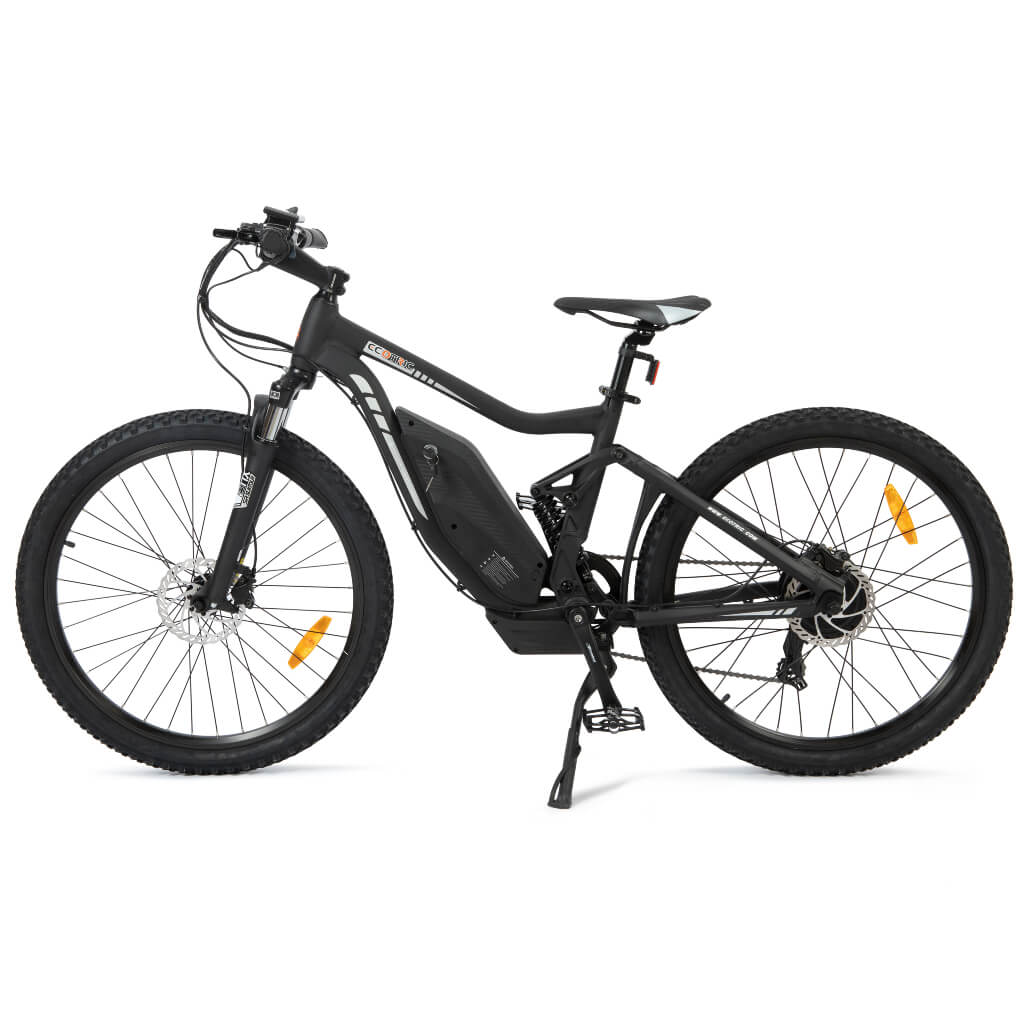 Ecotric Tornado 48V 750W Full Suspension Electric Mountain Bike black left side