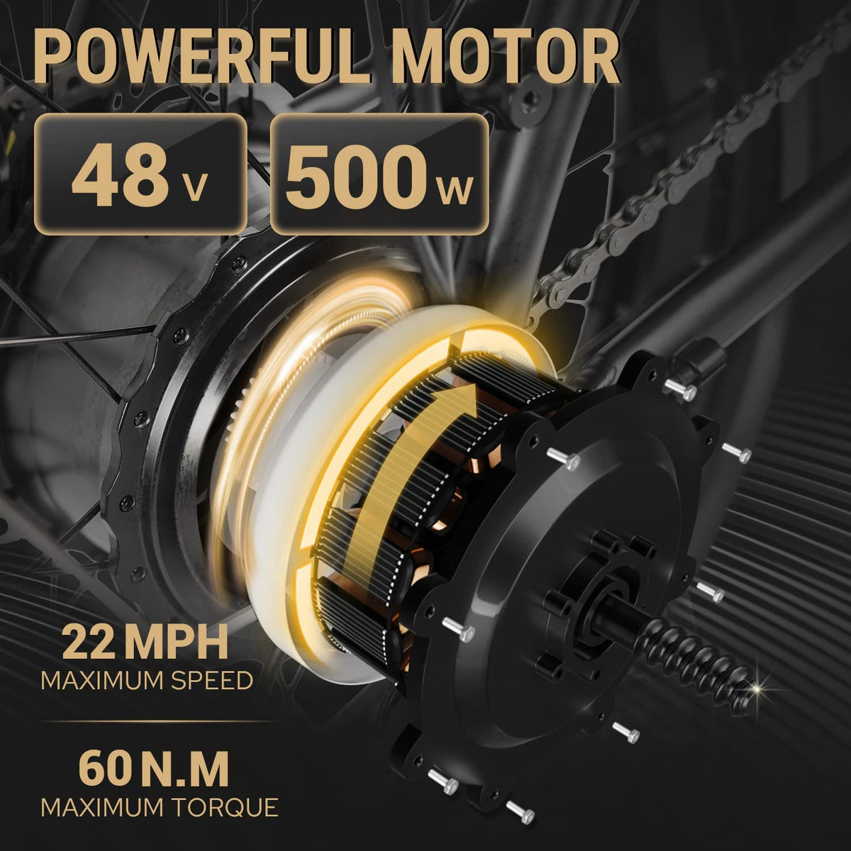 Mukkpet GM 500W 48V 13AH Step Over Folding Electric Bike