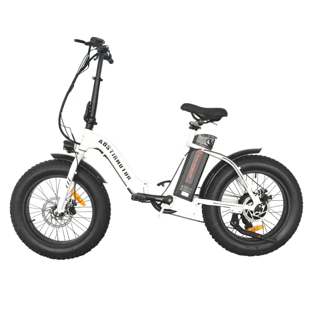 Aostirmotor G20 500W 36V Step-thru Fat Tire Electric Folding Bike white