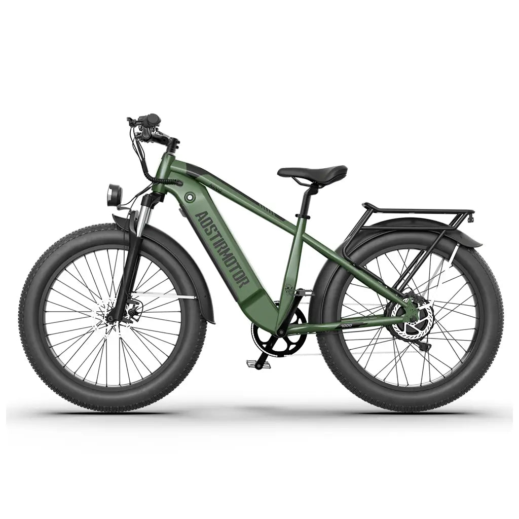 Aostirmotor King 1000W 52V Step Over All Terrain Fat Tire Mountain Electric Bike Left Side