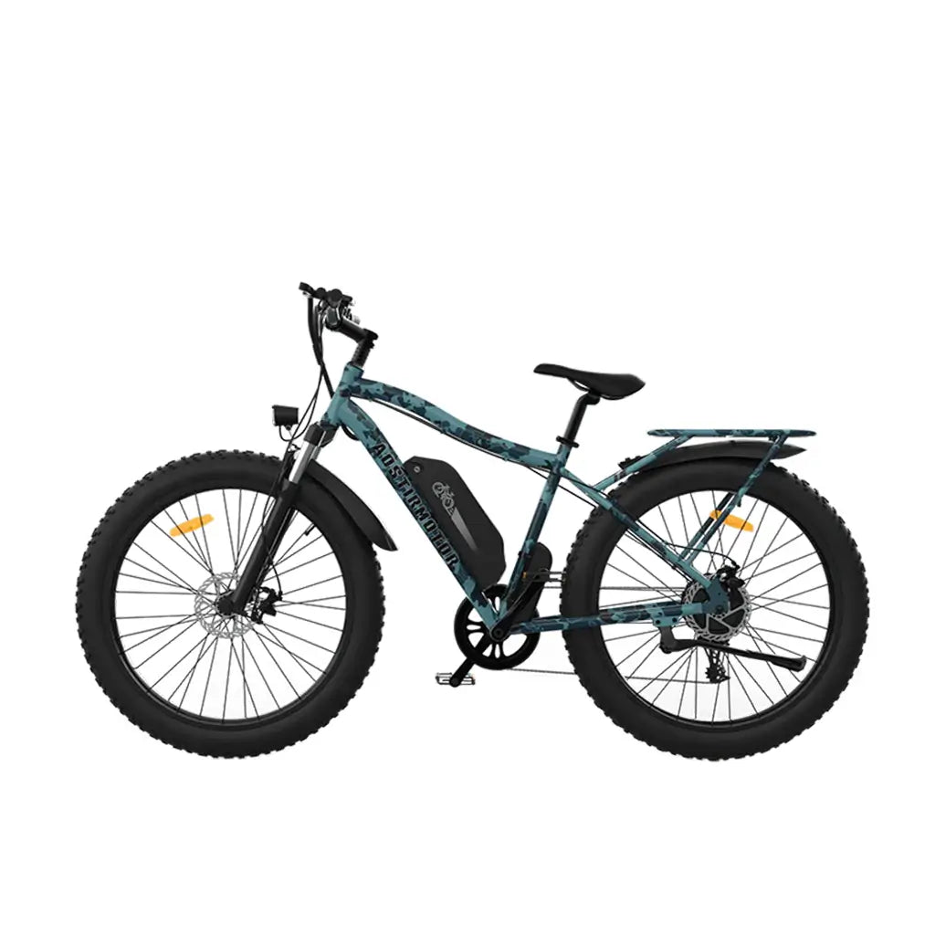 Aostirmotor S07-F 750W 48V Commuting and Mountain Electric Bike - Blue Camo Left Side