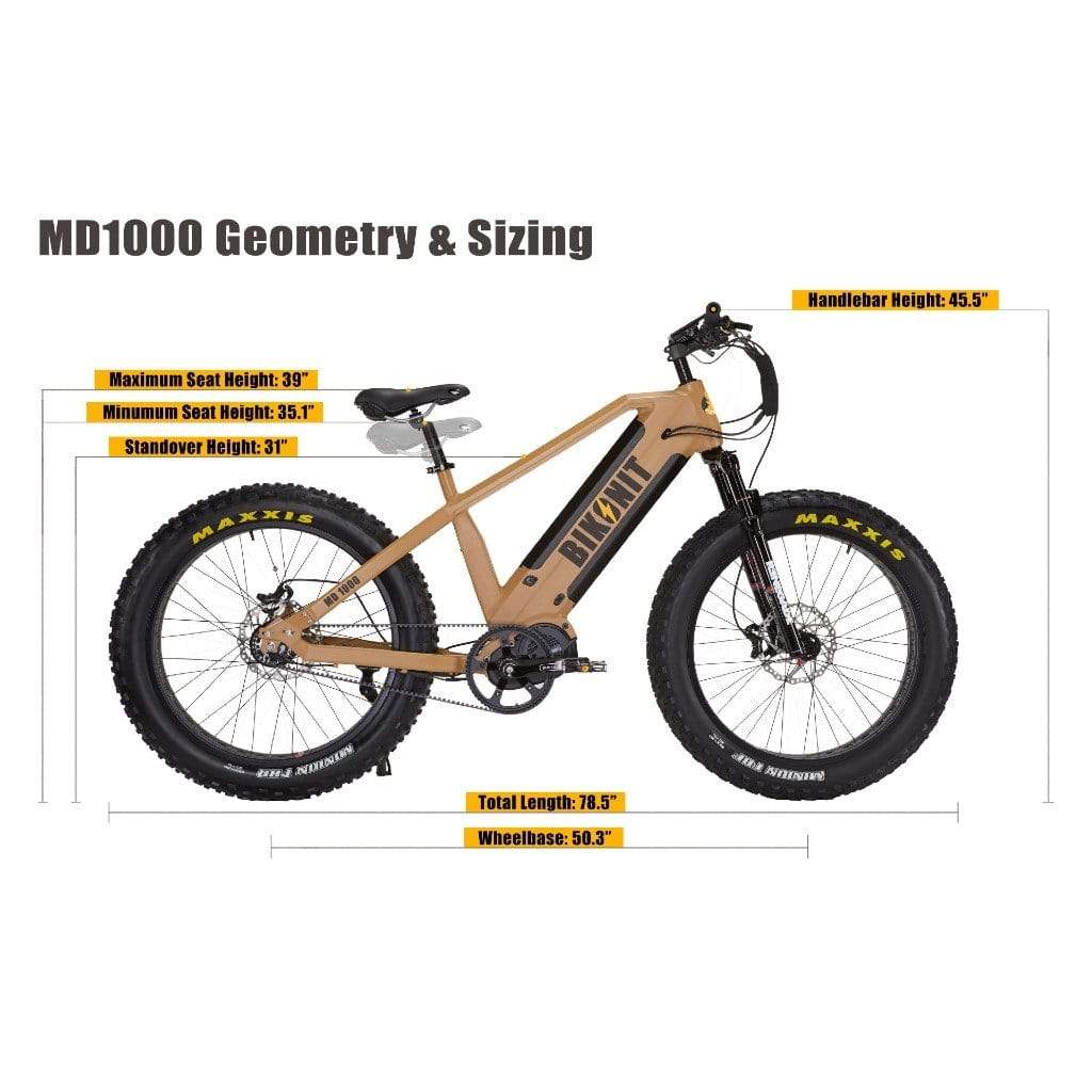 BIKONIT WARTHOG MD 1000W 48V Fat Tire Electric Mountain Bike