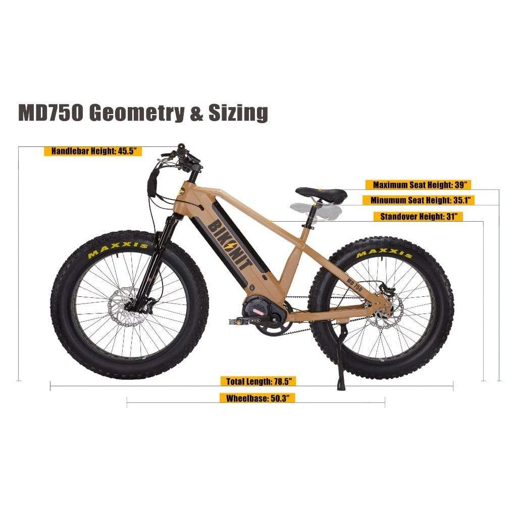e mtb fully 750 watt 2022 BIKONIT MD750 All Terrain 750W 48V Fat Tire Electric Mountain Bike