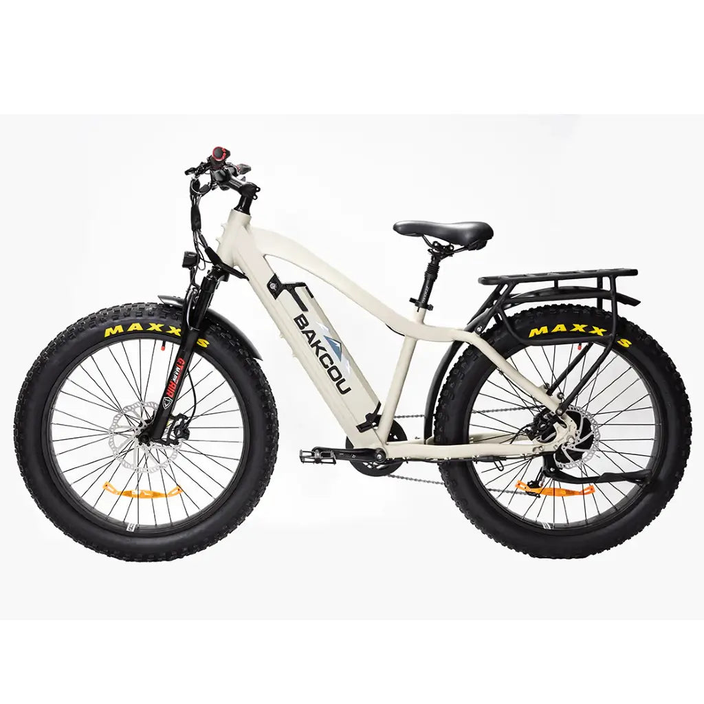 Bakcou Flatlander 750W 48V Fat Tire Electric Hunting Bike tan left side