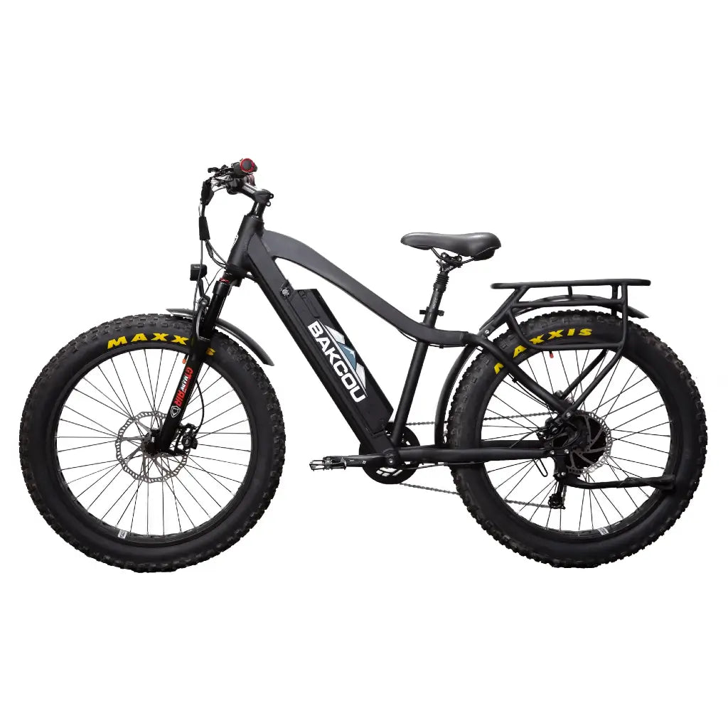 Bakcou Flatlander 750W 48V Fat Tire Electric Hunting Bike black left side