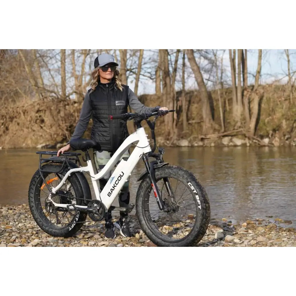 Bakcou Flatlander 750W 48V Fat Tire Electric Hunting Bike white river