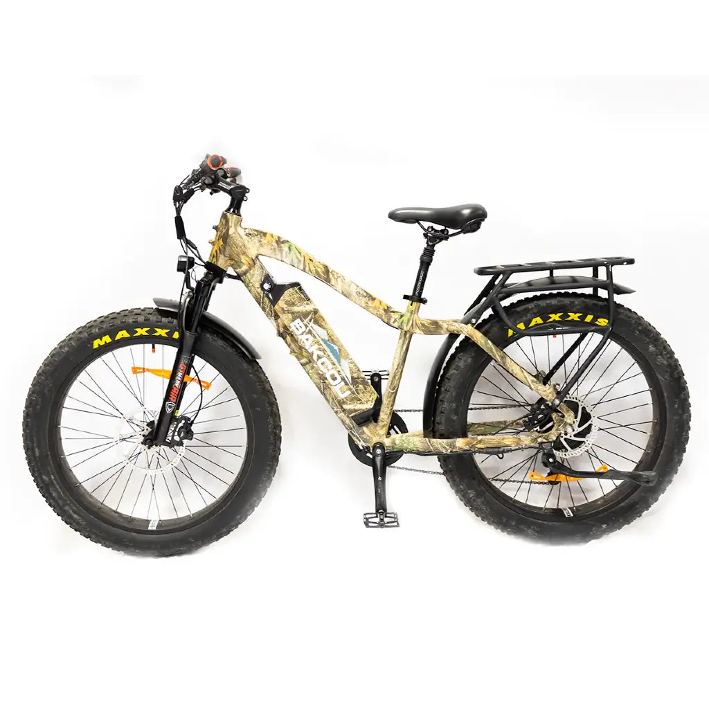 Bakcou Flatlander 750W 48V Fat Tire Electric Hunting Bike realtree left side