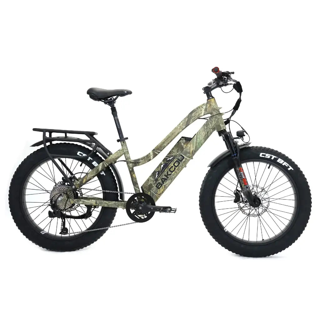 Bakcou Flatlander Step through (ST) 24&quot; 750W 48V Fat Tire Electric Hunting Bike realtree right side