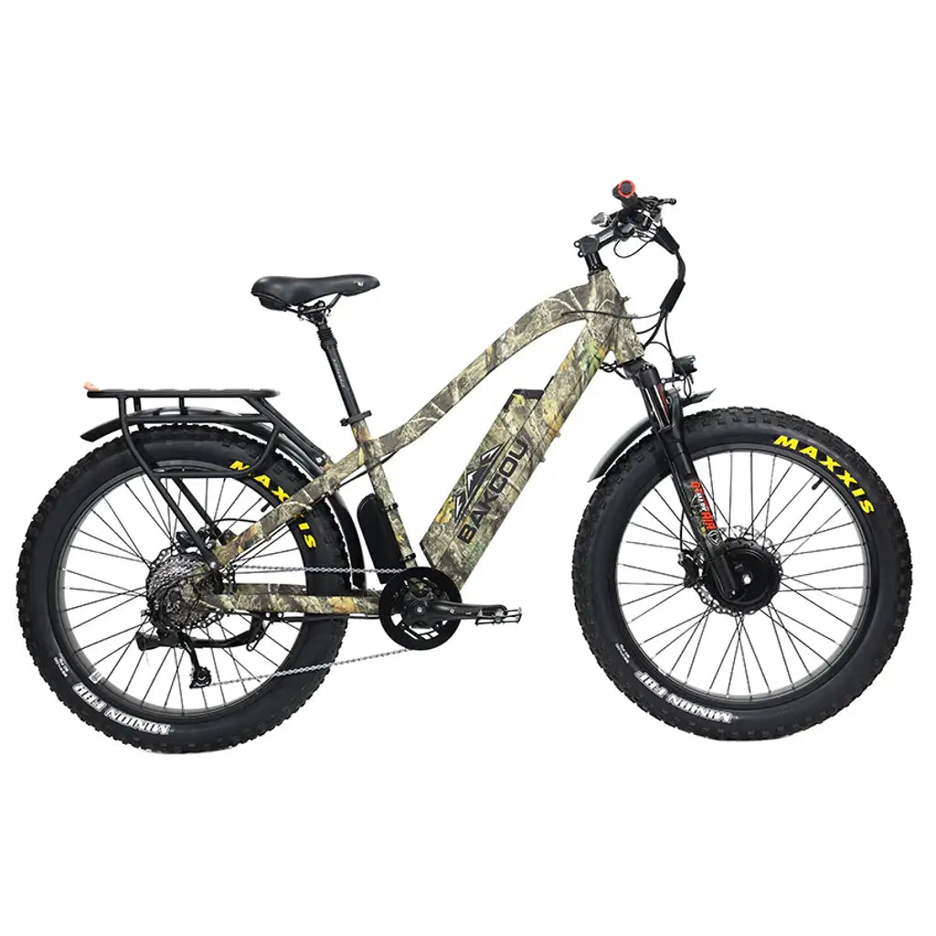 Bakcou Kodiak AWD 500W 48V 25ah Fat Tire Electric Hunting Bike realtree right side