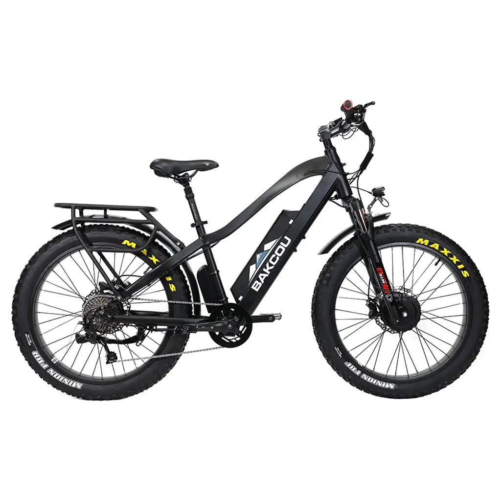 Bakcou Kodiak AWD 500W 48V 25ah Fat Tire Electric Hunting Bike black right side