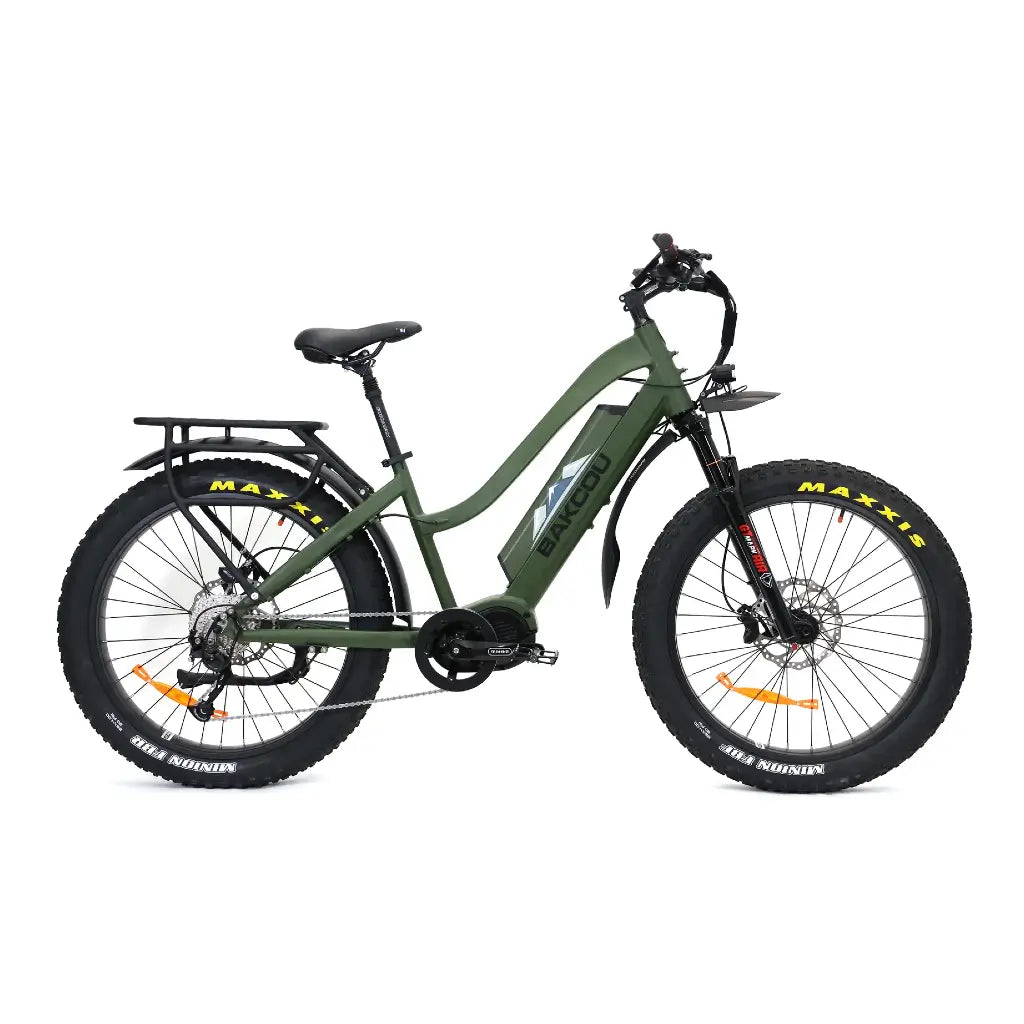Bakcou Mule Step Through (ST) 26&quot; Fat Tire Electric Hunting Bike green right side