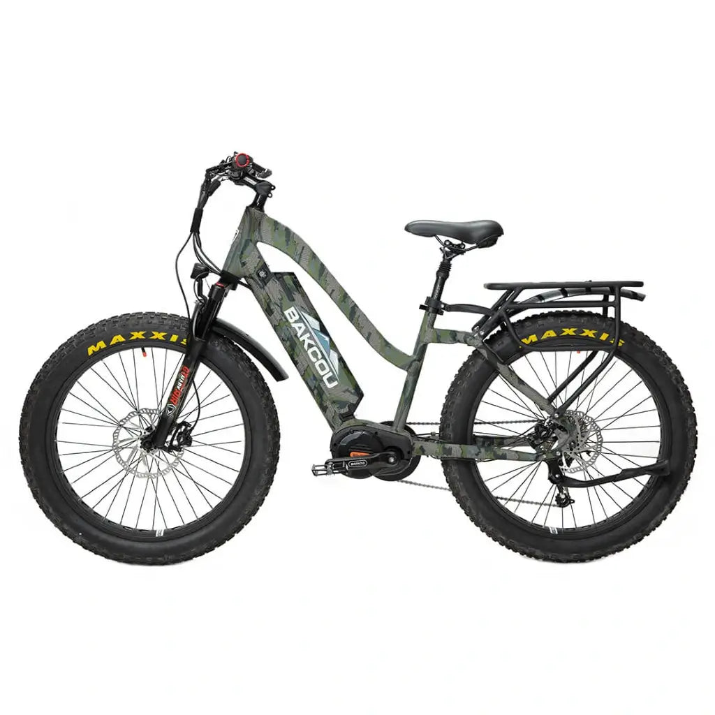 Bakcou Mule Step Through (ST) 26&quot; Fat Tire Electric Hunting Bike verde  left side