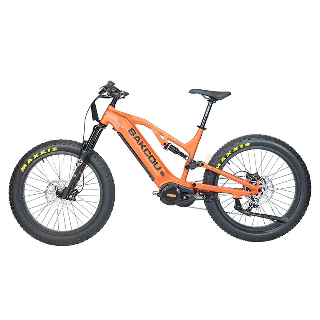 Bakcou Scout Full Suspension Fat Tire Electric Bike orange left side