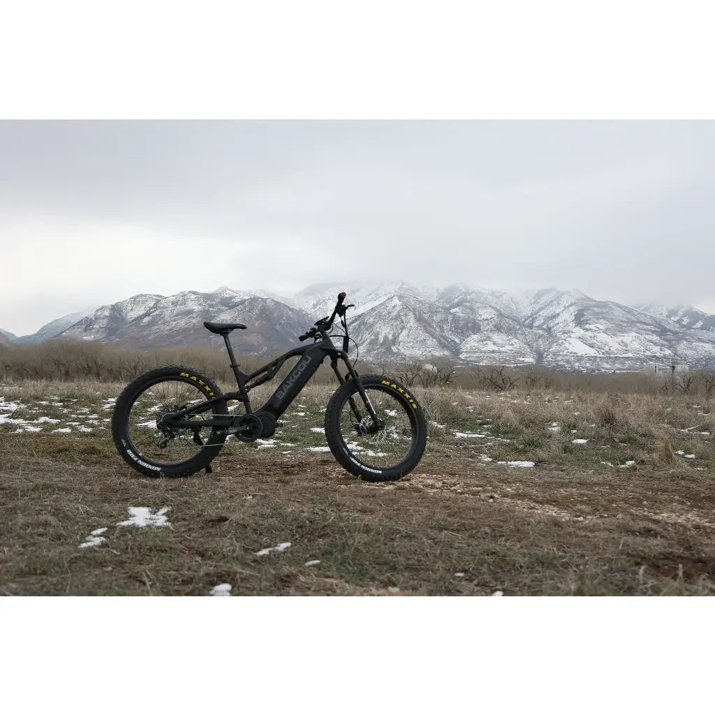 Bakcou Scout Full Suspension Fat Tire Electric Bike black mountains