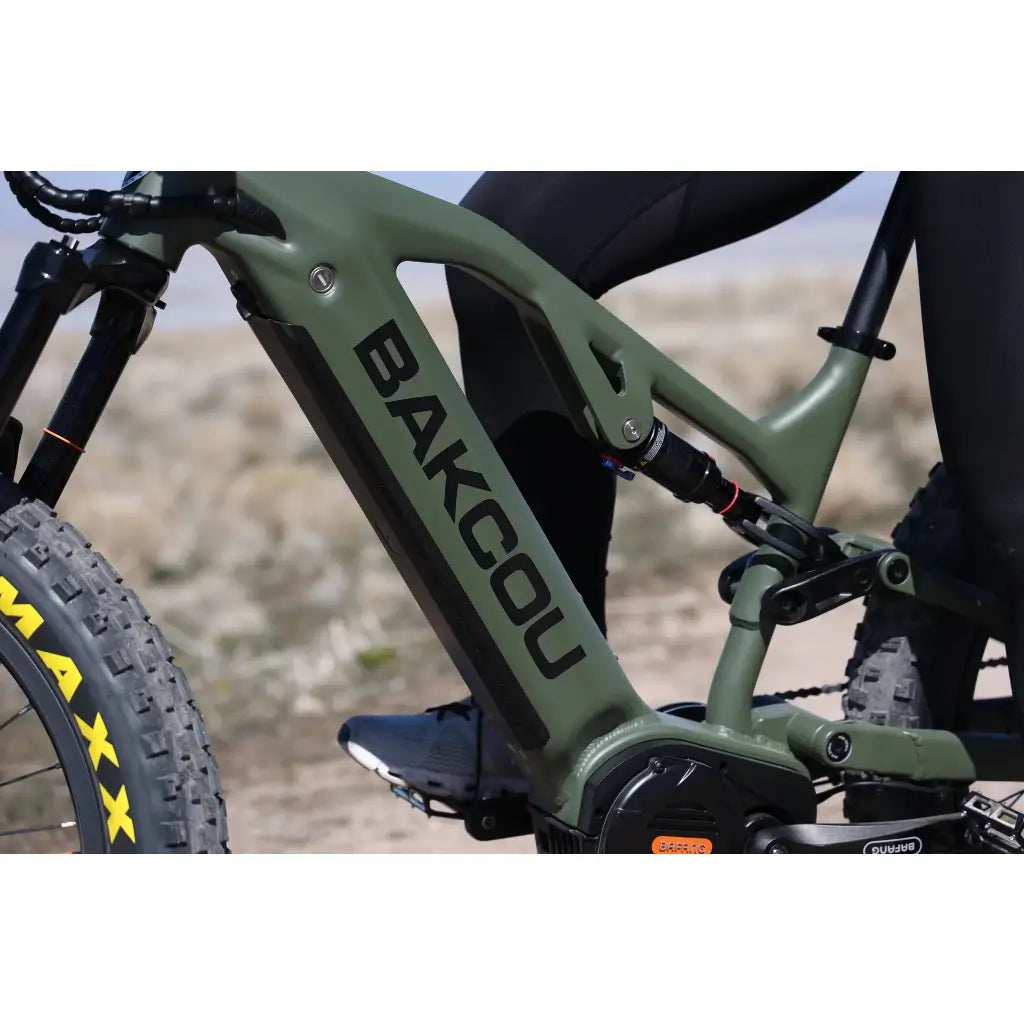 Bakcou Scout Full Suspension Fat Tire Electric Bike green outdoor