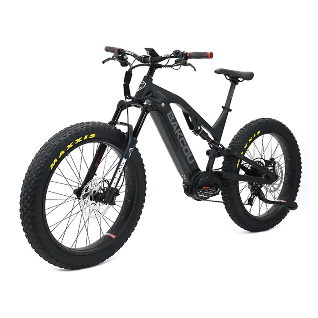 Bakcou Scout Full Suspension Fat Tire Electric Bike black left slant