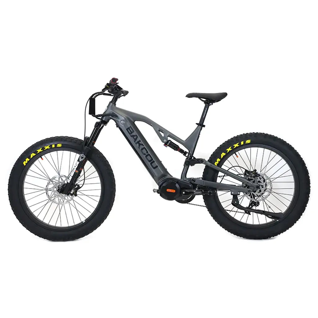Bakcou Scout Full Suspension Fat Tire Electric Bike Charcoal left  side