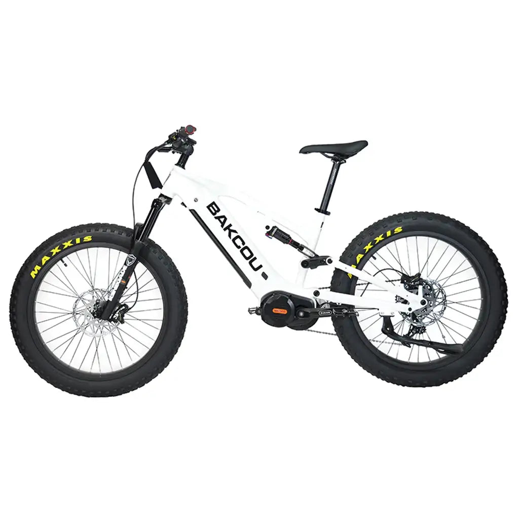 Bakcou Scout Full Suspension Fat Tire Electric Bike white left side