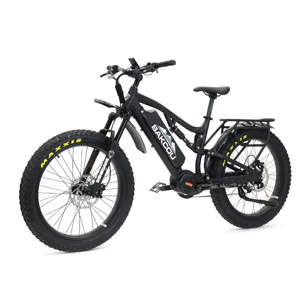 Bakcou Storm Jäger Full Suspension Fat Tire Electric Bike black left slant