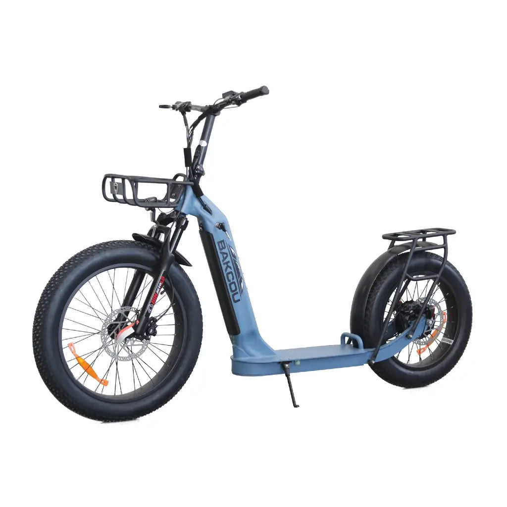 Bakcou Timberwolf 750W 48V Fat Tire Electric Scooter blue left