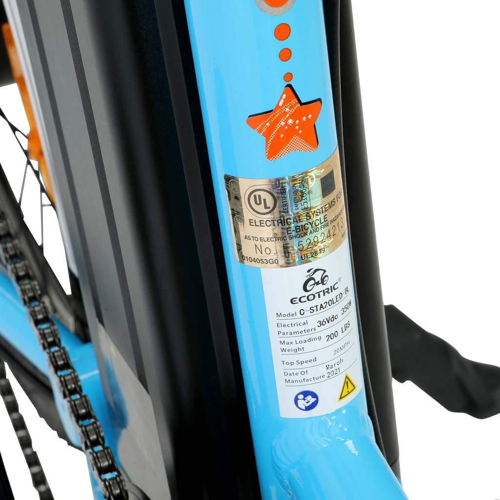 UL Certified - Ecotric Starfish Folding Step Through 350W 36V Electric Bike