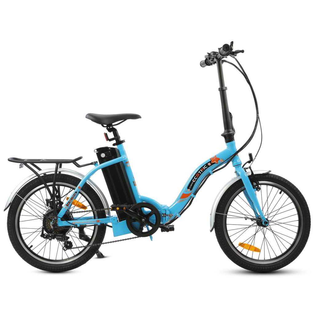 UL Certified - Ecotric Starfish Folding Step Through 350W 36V Electric Bike Blue