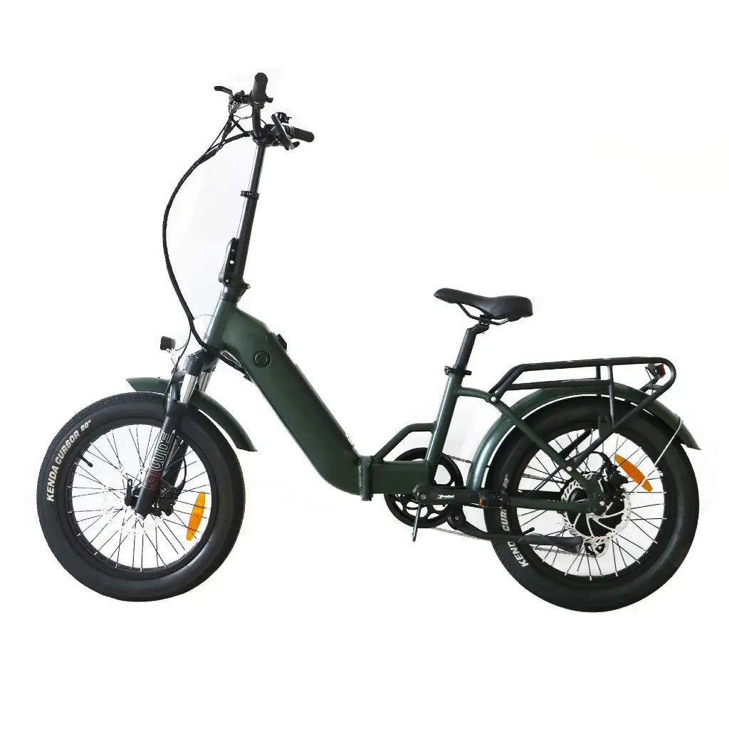 Coastal Cruiser 750W 48V Fat Tire Step-Thru Foldin Electric Bike Green Left Side