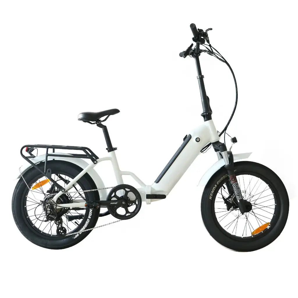 Coastal Cruiser 750W 48V Fat Tire Step-Thru Foldin Electric Bike White Right Sand