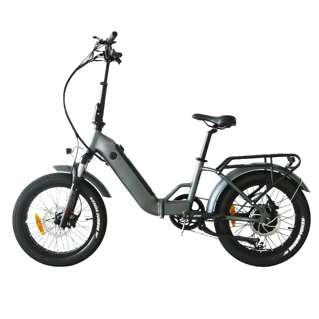 Coastal Cruiser 750W 48V Fat Tire Step-Thru Foldin Electric Bike Gray Left Side