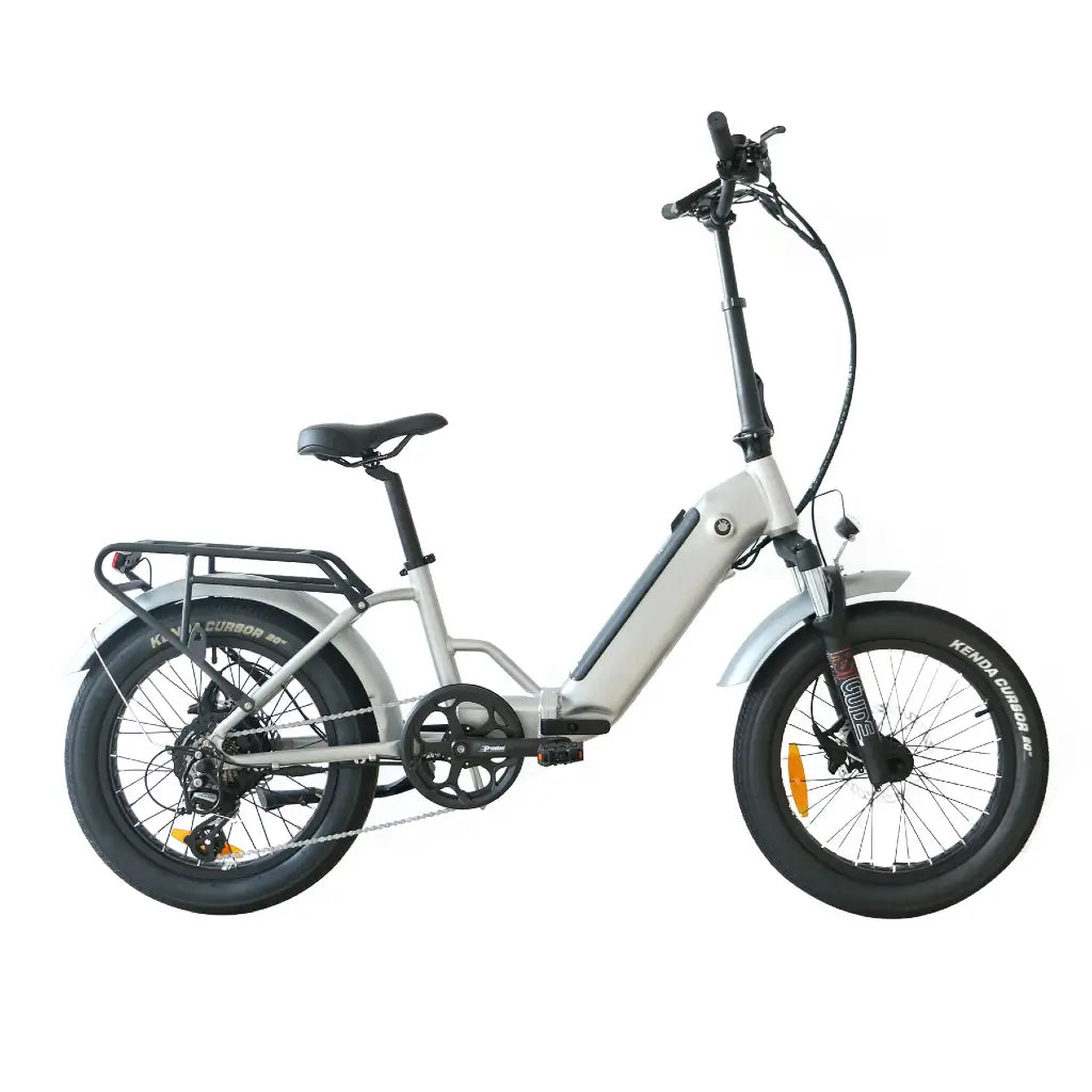 Coastal Cruiser 750W 48V Fat Tire Step-Thru Foldin Electric Bike Silver Right Side