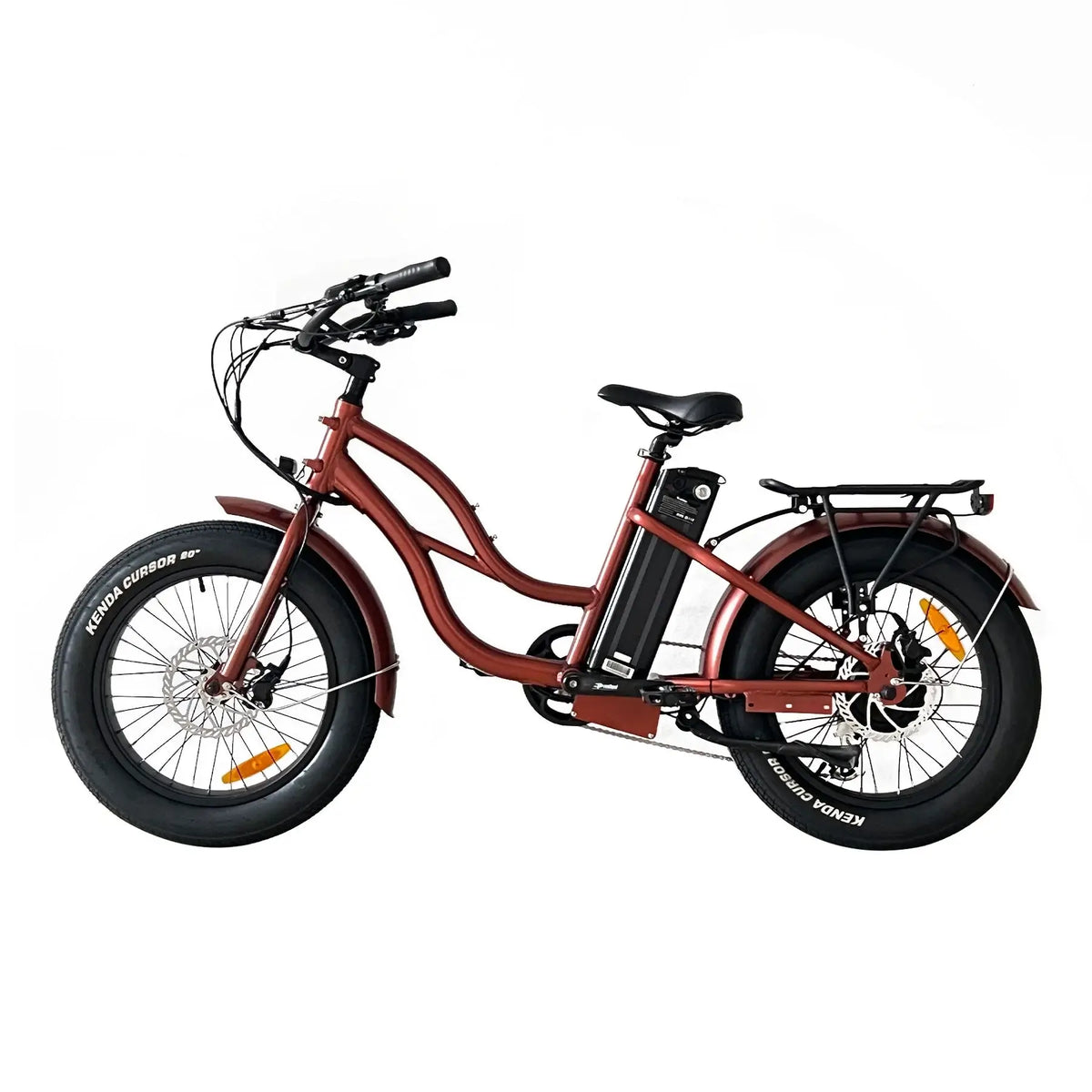 Coastal Cruiser Beach Cruiser 750W 52V 24x3 Step-Thru Electric Bike Copper Left Side