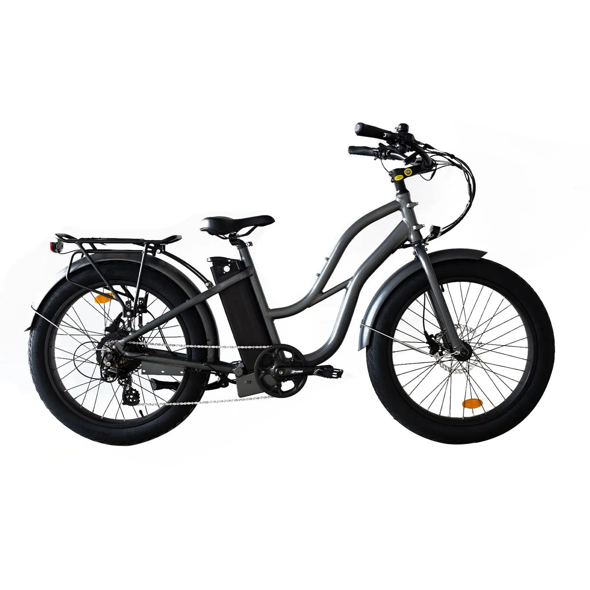 Coastal Cruiser Beach Cruiser 750W 52V 24x3 Step-Thru Electric Bike Gray Right Side