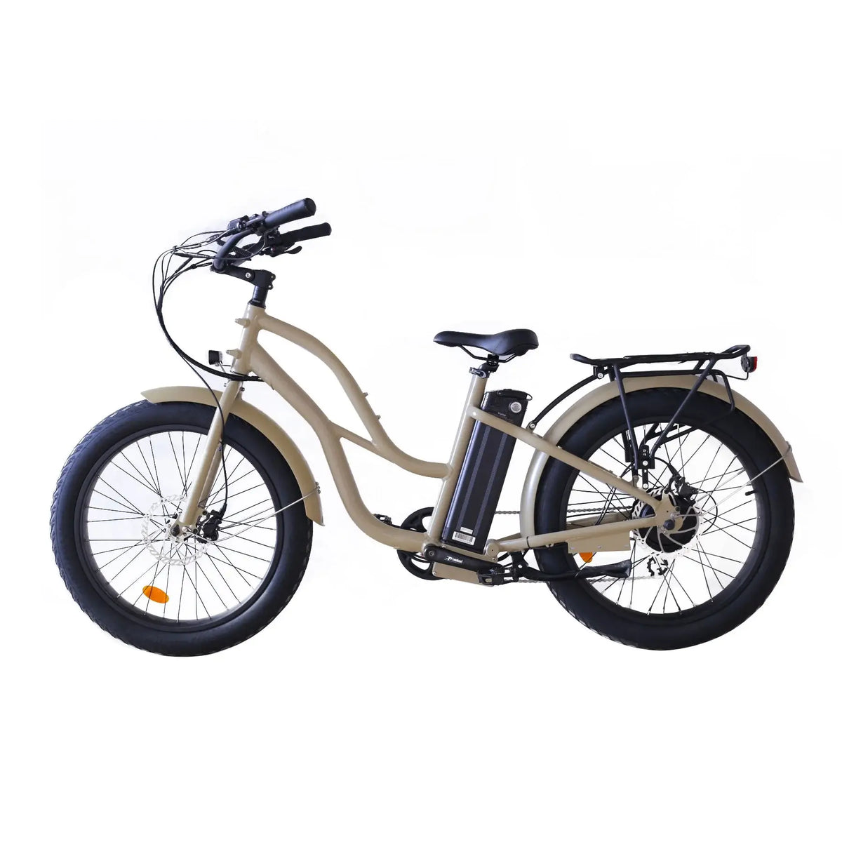 Coastal Cruiser Beach Cruiser 750W 52V 24x3 Step-Thru Electric Bike Sand Left Side