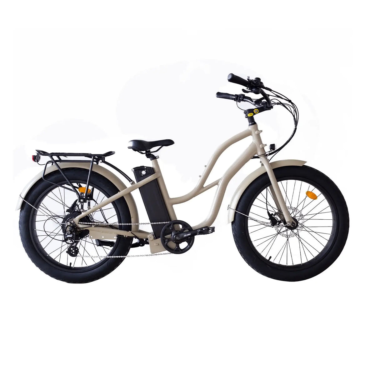 Coastal Cruiser Beach Cruiser 750W 52V 24x3 Step-Thru Electric Bike Sand Right Side