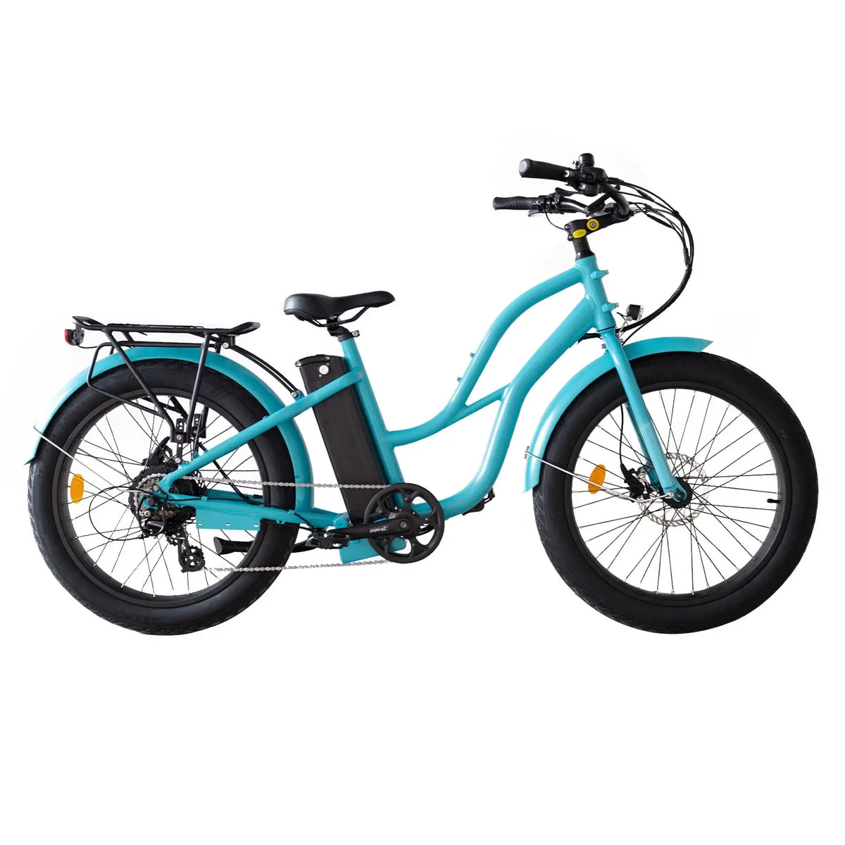 Coastal Cruiser Beach Cruiser 750W 52V 24x3 Step-Thru Electric Bike Blue Right Side