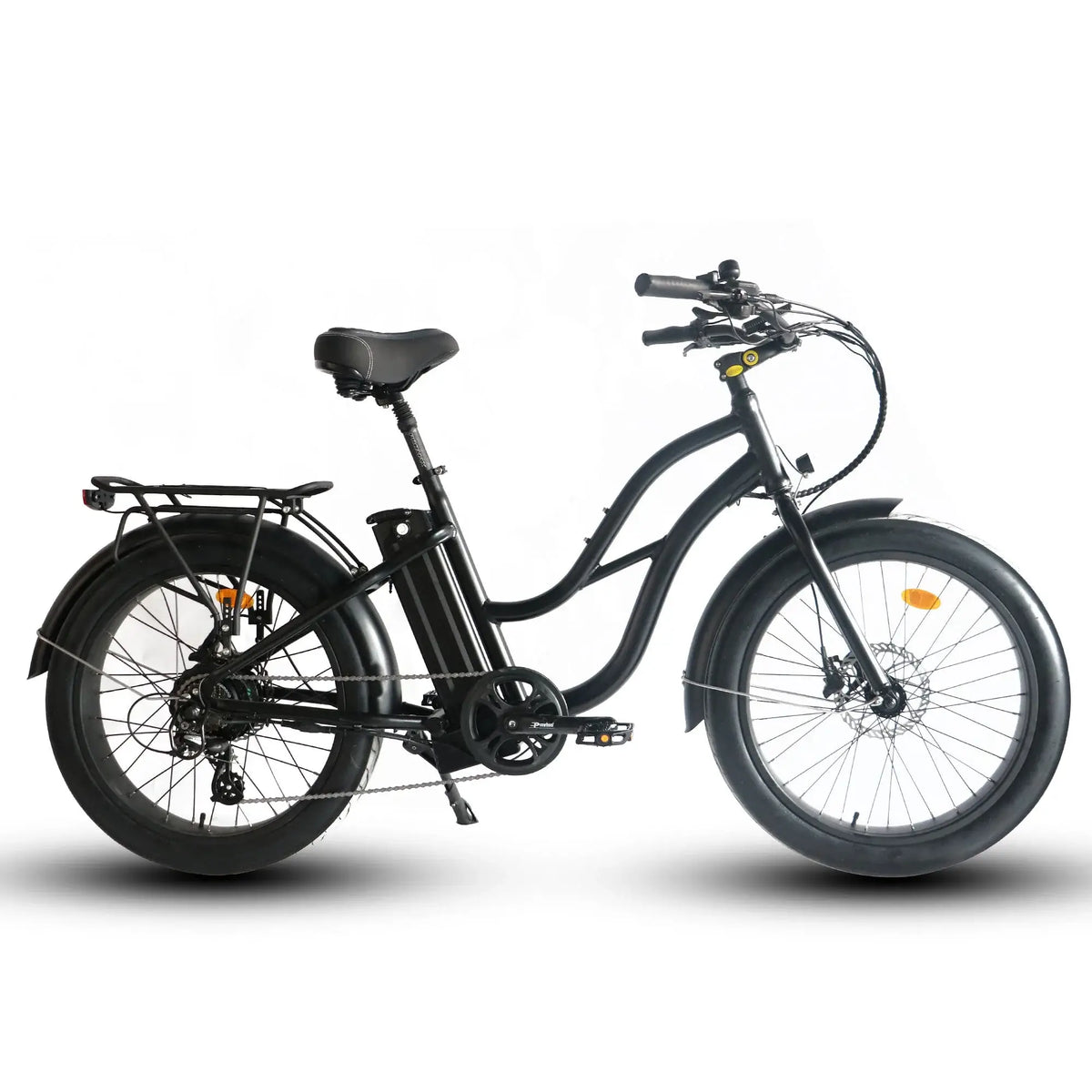 Coastal Cruiser Beach Cruiser 750W 52V 24x3 Step-Thru Electric Bike Black Right Side