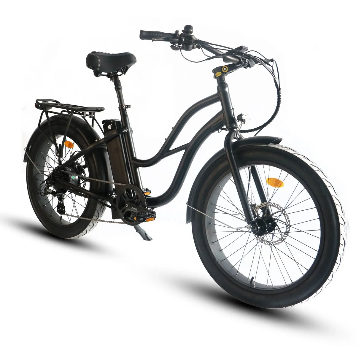 Coastal Cruiser Beach Cruiser 750W 52V 24x3 Step-Thru Electric Bike Black Slant
