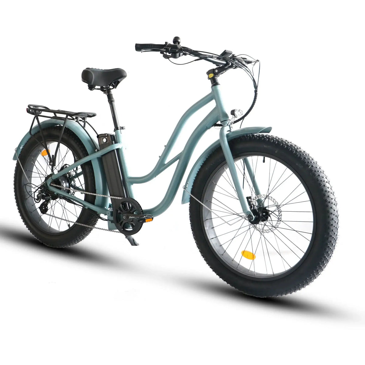 Coastal Cruiser Beach Cruiser 750W 52V 26x4 Step-Thru Fat Tire Electric Bike Gray Slant