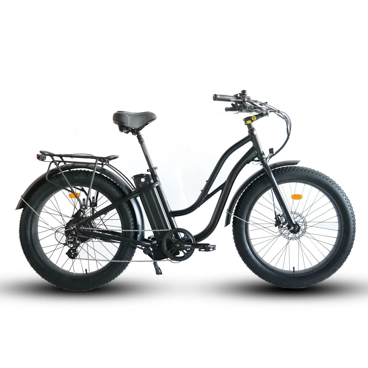 Coastal Cruiser Beach Cruiser 750W 52V 26x4 Step-Thru Fat Tire Electric Bike Black Right Side