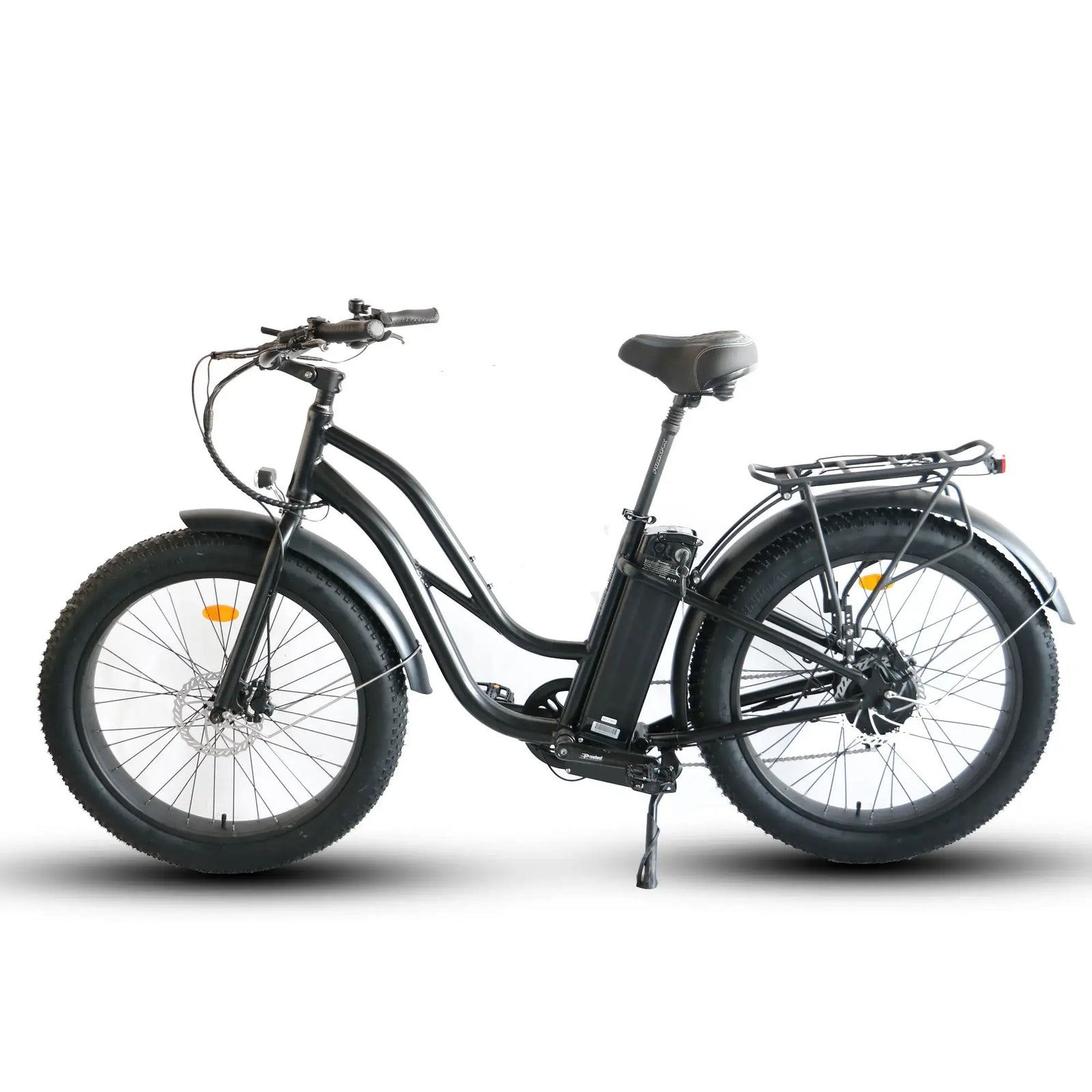 Coastal Cruiser Beach Cruiser 750W 52V 26x4 Step-Thru Fat Tire Electric Bike Black Left Side
