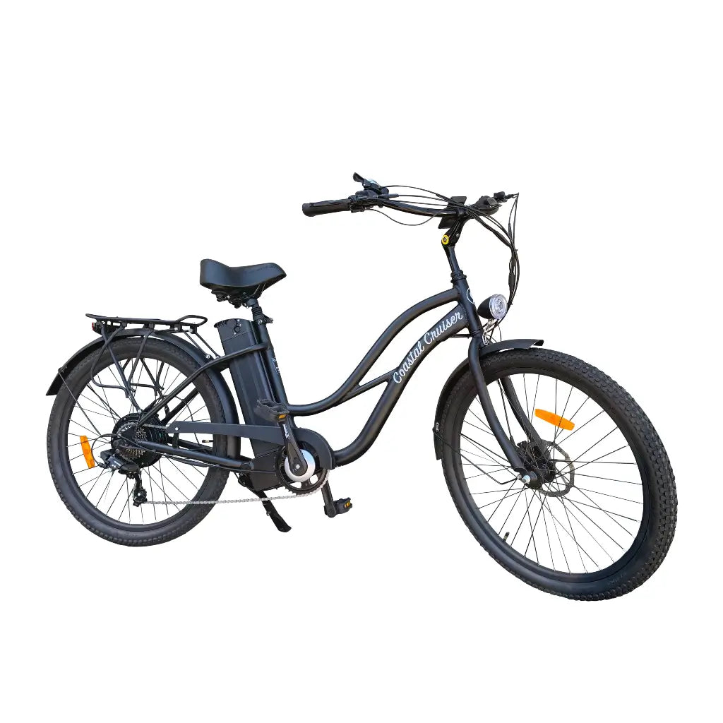 coast smart ride electric bicycle Mustang Bike - 60th Anniversary Edition Front and rear disc brakes deliver dependable stopping power Carlsbad Coastline Tour (electric bikes)